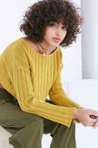 Urban Outfitters Silence + Noise Kylie Ribbed Crop Sweater,bright Green,l