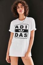 Urban Outfitters Adidas Originals + Uo Stenciled Logo Tee,white,l