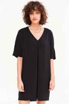 Urban Outfitters Silence + Noise Pleat-front Cocoon Mini Dress,black,s
