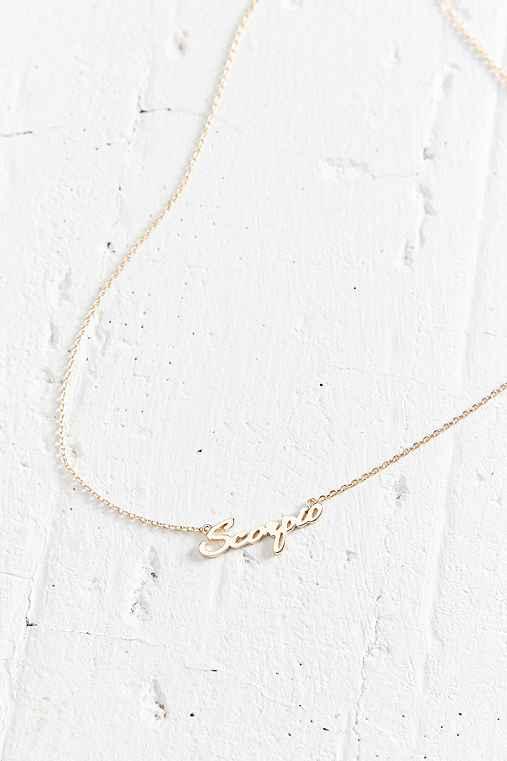 Urban Outfitters Zodiac Nameplate Necklace,scorpio,one Size