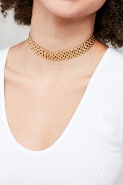 Urban Outfitters Metal Lattice Band Choker Necklace