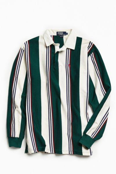 Urban Outfitters Vintage Vintage Polo By Ralph Lauren Multi Vertical Stripe Rugby Shirt