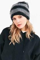 Urban Outfitters Slouchy Fuzz Ribbed Beanie,black Multi,one Size