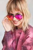 Urban Outfitters Quay The Playa Aviator Sunglasses,pink,one Size
