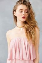 Urban Outfitters Kimchi Blue Strapless Ruffle Overlay Knit Mini Dress,rose,s