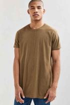 Urban Outfitters Feathers Center Seam Long Tee,olive,xs