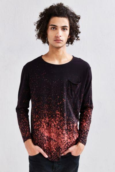 Urban Outfitters Us Rags Bleach Splatter Long Sleeve Tee