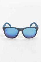 Urban Outfitters Rubberized Matte Square Sunglasses,blue,one Size