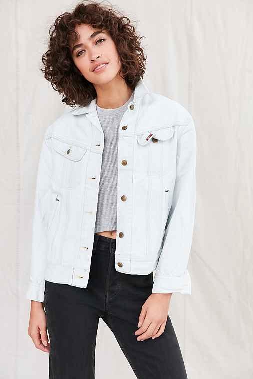 Urban Outfitters Urban Renewal Remade Bleach-out Denim Trucker Jacket,rinsed Denim,xs