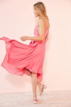 Urban Outfitters Kimchi Blue Vida Satin Handkerchief Midi Dress