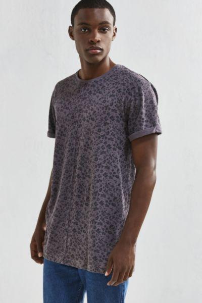 Urban Outfitters Uo Long Print Roll Sleeve Tee