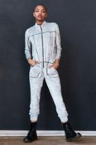 Urban Outfitters Silence + Noise Velour Track Jumpsuit