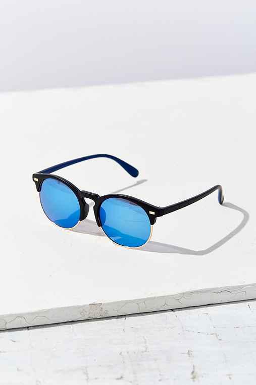 Urban Outfitters Cameron Rubberized Half-frame Sunglasses,green,one Size