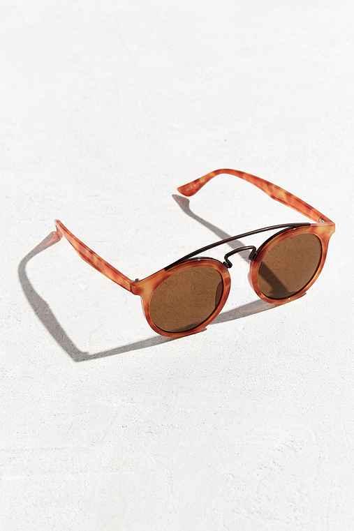 Urban Outfitters Brow Bar Round Sunglasses,brown,one Size
