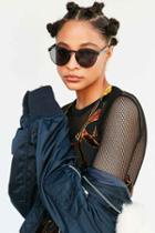 Urban Outfitters Futuristic Monocut Round Sunglasses,black,one Size