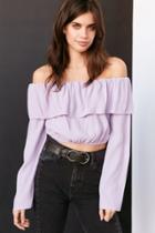 Urban Outfitters Silence + Noise Cecilia Ruffle Off-the-shoulder Top