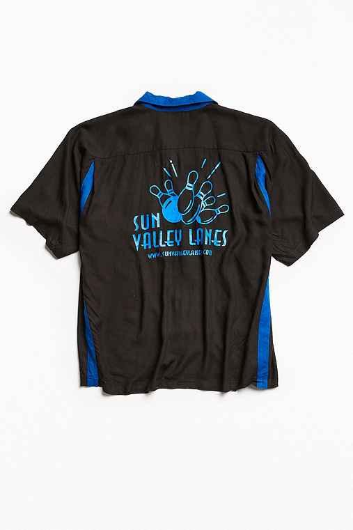 Urban Outfitters Vintage Sun Valley Bowling Shirt,black,l/xl
