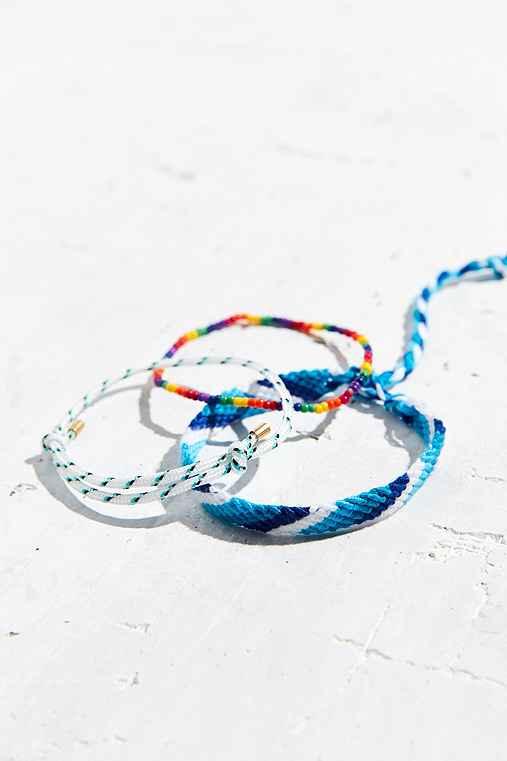 Urban Outfitters Friendship Bracelet Set,white,one Size