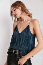 Urban Outfitters Silence + Noise Baby Pleat Slip Cami,blue,xs