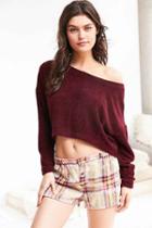 Urban Outfitters Out From Under Moon Pie Cozy Pullover Sweatshirt,maroon,l