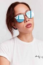Urban Outfitters Quay Private Eyes Aviator Sunglasses,blue,one Size