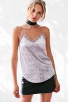 Urban Outfitters Kimchi Blue After Hours Velvet Lace Cami,lavender,l