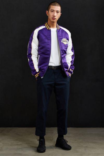 Urban Outfitters Starter X Uo Nba Los Angeles Lakers Souvenir Jacket