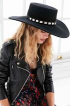 Urban Outfitters Bolo Wide Boater Hat,black,one Size