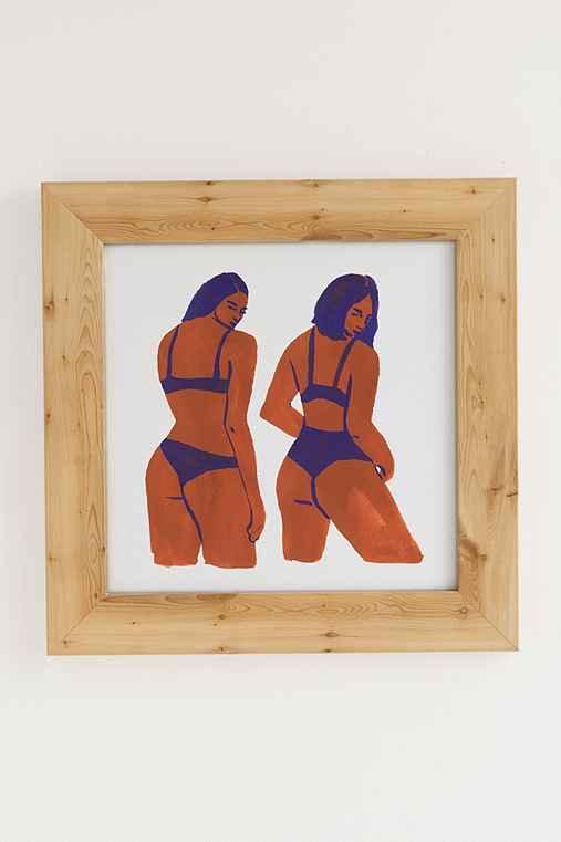 Urban Outfitters Leah Reena Goren Bikini Girls Art Print,pine,30x30