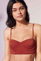 Urban Outfitters Out From Under Solid Longline Underwire Bikini Top,crimson,s