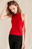 Urban Outfitters Urban Renewal Remade Cropped Turtleneck Sweater Tank Top,red,m
