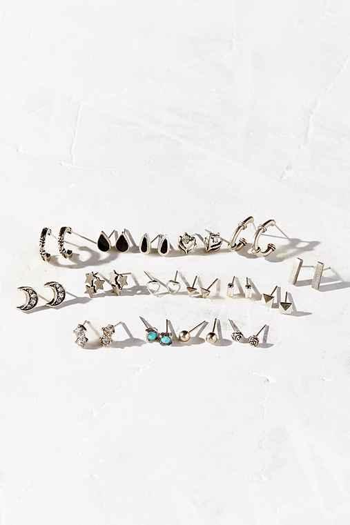 Urban Outfitters Mega Rhinestone Post Earring Set,gold,one Size