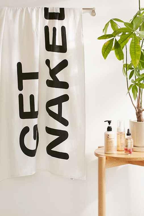 Urban Outfitters Get Naked Bath Towel,black & White,one Size