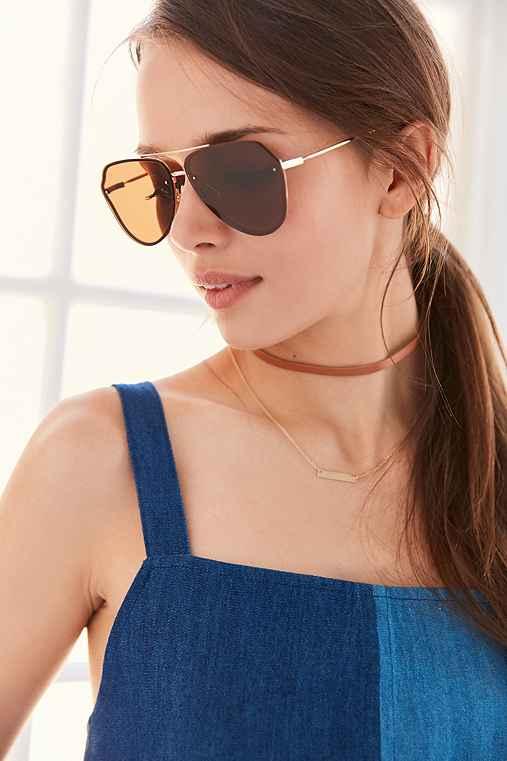 Urban Outfitters Geo Aviator Sunglasses,gold,one Size