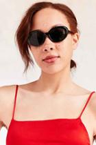 Urban Outfitters Soho Slim Oval Sunglasses,black,one Size