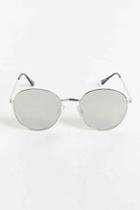Urban Outfitters Metal Flat Lens Round Sunglasses,silver,one Size