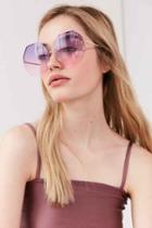 Urban Outfitters Oversized Hexagonal Sunglasses,purple,one Size