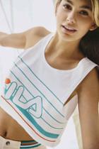 Urban Outfitters Fila + Uo Adrienne Cropped Tank Top,white,xs