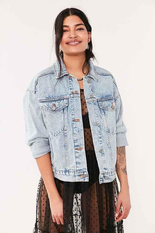 Urban Outfitters Bdg Relaxed Denim Trucker Jacket,light Blue,m