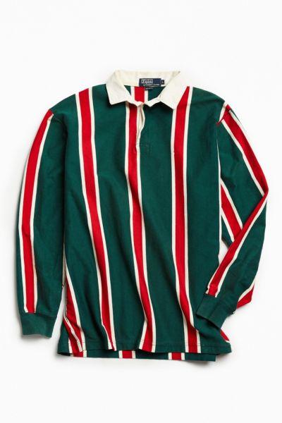 Urban Outfitters Vintage Vintage Polo By Ralph Lauren Green + Red Rugby Shirt