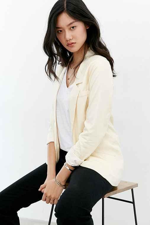 Urban Outfitters Silence + Noise Slouchy Tencel Blazer,white,xs