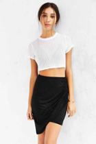 Urban Outfitters Truly Madly Deeply Twist-front Midi Skirt,black,l