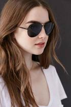 Urban Outfitters Classic Aviator Sunglasses,black,one Size