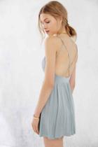Urban Outfitters Silence + Noise Vanessa Cupro Romper,blue,l