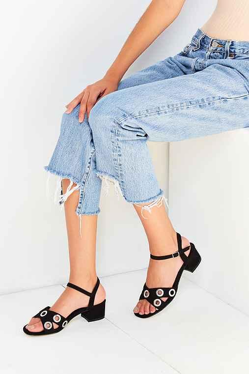 Urban Outfitters Paule Suede Grommet Heel,black,10