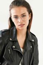 Urban Outfitters Kendall Round Readers,silver,one Size