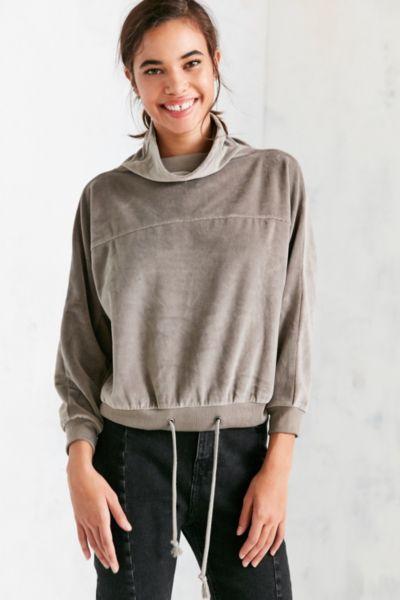 Silence + Noise Rookie Velvet Cowl-neck Top