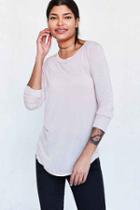 Urban Outfitters Silence + Noise Astrid Long-sleeve Shirttail Tee,lavender,xs