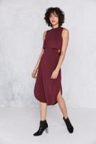 Urban Outfitters Silence + Noise Cutout Twofer Mock-neck Midi Dress