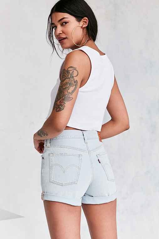 Urban Outfitters Levi's 501 Long Short - Pale Blue,vintage Denim Light,31